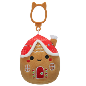 Christmas Squishmallow Casa the Gingerbread House 3.5" Clip Stuffed Plush by Jazwares
