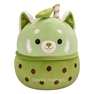 Squishmallow Hybrid Sweets Squad Eitan the Matcha Red Panda with Boba 5" Stuffed Plush by Kelly Toy Jazwares
