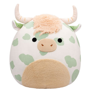 Squishmallow Celestino the Sage Green Spotted Highland Cow with Fuzzy Belly 8" Stuffed Plush by Jazwares