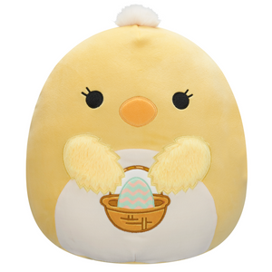 Easter Squishmallow Aimee the Yellow Chick Holding Basket 12" Stuffed Plush by Jazwares