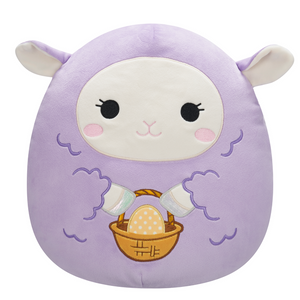 Easter Squishmallow Beatrice the Purple Lamb Holding Basket 12" Stuffed Plush by Jazwares