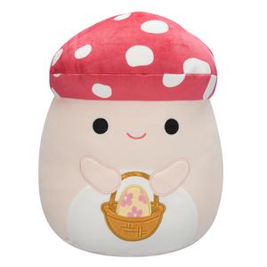 Easter Squishmallow Malcolm the Red Spotted Mushroom Holding Basket 12" Stuffed Plush by Jazwares