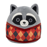 Harvest Squishmallow Rocky the Grey Racoon with Red Sweater 8" Stuffed Plush by Jazwares