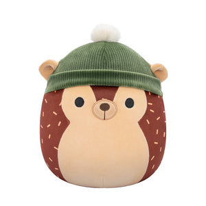 Harvest Squishmallow Hans the Brown Hedgehog with Green Beanie 8" Stuffed Plush by Jazwares