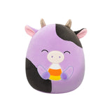 Halloween Squishmallow Alexie the Purple Cow with Closed Eyes Holding Candy Corn 5" Stuffed Plush by Jazwares