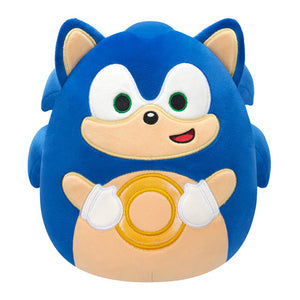 Sega Sonic the Hedgehog Holding Elements Squishmallow Sonic with Gold Rings 8" Stuffed Plush by Jazwares