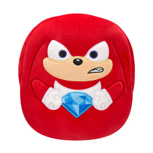 Sega Sonic the Hedgehog Holding Elements Squishmallow Knuckles with Blue Emerald 8" Stuffed Plush by Jazwares