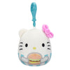 Sanrio Foodtruck Treats Squishmallow Hello Kitty Holding Burger 3.5" Clip Stuffed Plush by Jazwares