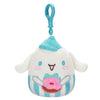 Sanrio Foodtruck Treats Squishmallow Cinnamoroll Holding Donut 3.5" Clip Stuffed Plush by Jazwares