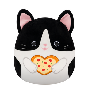 Squishmallow Cicely the Black And White Tuxedo Cat Holding Heart Pizza 5" Stuffed Plush by Jazwares