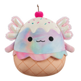 Squishmallow Tinley the Rainbow Tie-Dye Axolotl Ice Cream Sundae 8" Stuffed Plush by Jazwares