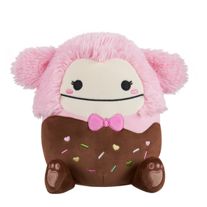 Squishmallow Brina the Chocolate Dipped Pink Bigfoot with Pink Bowtie 5" Stuffed Plush by Jazwares