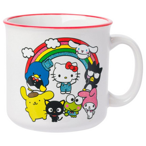 Sanrio Hello Kitty and Friends with Rainbow 20 Oz. Mug with Glitter