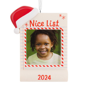 Santa Nice List 2024 Photo Frame Hallmark Ornament