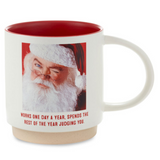 Santa Works 1 Day, Judges All Year Funny Holiday Mug, 16 oz.