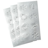 Hallmark Silver Foil Embossed Holiday Seals, 3 sheets