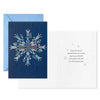 Hallmark Exquisite Snowflake on Blue Boxed Christmas Cards, Pack of 16