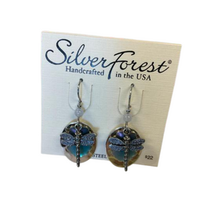 Silver Forest Dragonfly Earrings