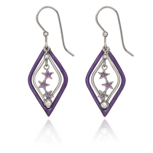 Silver Forest Purple and Silver Dangle Earrings