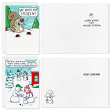 Hallmark Snow Fun Assorted Funny Boxed Christmas Cards, Pack of 16