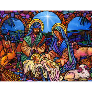 Springbok Stain Glass Nativity 500-Piece Christmas Puzzle