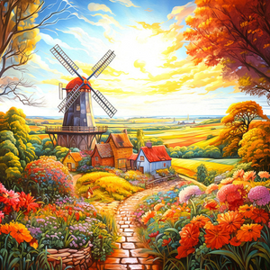 Springbok Windmill on the Farm 500-Piece Puzzle