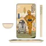 Star Wars R2-D2 and C3PO Droid Illustrations Ceramic Sushi Set