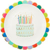 Sprinkle Birthday Cake Die-Cut Scallop Edge Paper Dinner Plates with Gold Foil Accents 8 Count