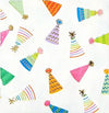 Sprinkle Birthday Cone Hats Die-Cut Scallop Edge Paper Beverage Napkins with Gold Foil Accents 20 Count 3-Ply Quality