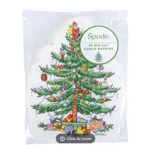 Holiday Evergreen Tree Spode Pine Cone Die-Cupt Tree Shaped Christmas Paper Lunch Napkins 20 Count 3-Ply Quality