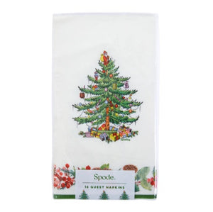 Holiday Evergreen Tree Spode Pine Cone Christmas Paper Guest Dinner Napkins 16 Count 3-Ply Quality