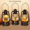 Bountiful Fall Harvest Turkey, Scarecrow, Cornucopia Glitter Light Up Lantern 8"