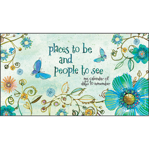 Two-Year Pocket Planner Calendar Blue Butterflies and Flowers Places to Be and People to See