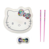 Sanrio Hello Kitty Shaped Ceramic Sushi Plate, Sauce Dish, and Chopsticks Set