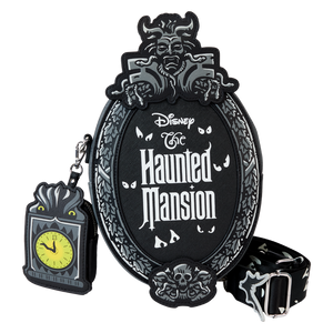 Loungefly The Haunted Mansion Plaque Glow Crossbody Bag With Coin Bag