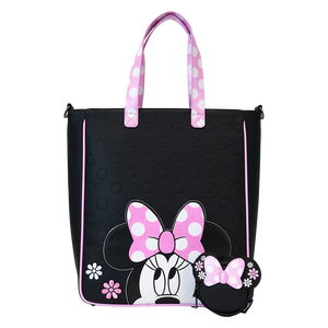 Loungefly Minnie Mouse Floral Rock The Dots Tote Bag With Coin Bag