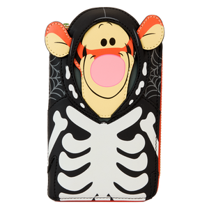 Loungefly Winnie The Pooh Skeleton Tigger Cosplay Glow Zip Around Wallet