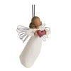 Demdaco Willow Tree With Love Ornament Angel with Red Heart Dark Skin