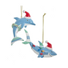 Whimsical Blue Shark or Dolphin Ornament