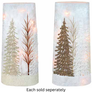 Winter White Wonderland Lighted 10" Large Vase