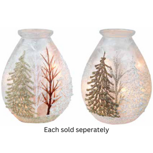 Winter White Wonderland Lighted 5" Vase