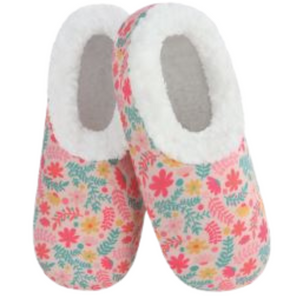 Women's Classic Cozy SnooziesÂ® Flowers and Green Ferns on Pink