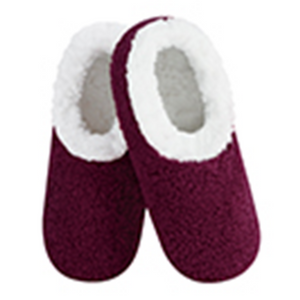 Women's Classic SnooziesÂ® Cozy Teddy Sherpa Solid Color Burgundy Red