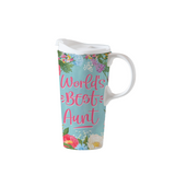 World's Best Aunt Ceramic Latte Mug 17 Oz. with Gift Box