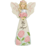 You Are An Angel 5" Angel Figurine Holding Hydrangeas