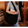 Katydid Oversized Quilted Hobo Tote Bag - Black