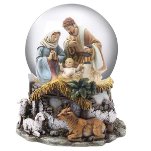 Musical Holy Family Snow Globe