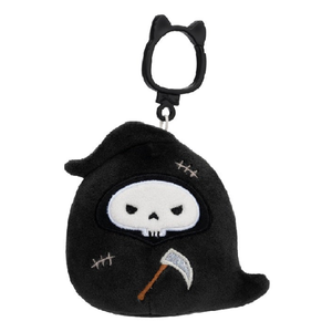 Halloween Squishmallow Otto the Grim Reaper with Angry Eyes and Stitches 3.5" Clip Stuffed Plush by Jazwares