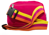 Hot Pink Katydid Fanny Pack Belt Bag with Striped Strap