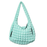 Katydid Oversized Quilted Hobo Tote Bag - Mint